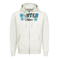 Oatmeal Heather winter vibes Zipper Hoodie - RanaPortraitStore
