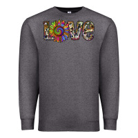 Charcoal Heather tie dye sunflower love Premium Sweatshirt - RanaPortraitStore