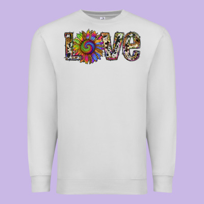 Tie Dye Sunflower Love Premium Sweatshirt Designed By Ranaportraitstore