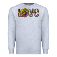 Heather Grey tie dye sunflower love Premium Sweatshirt - RanaPortraitStore