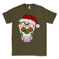 Army Green sugar skull  christmas Classic Tee - BarkalooDesign