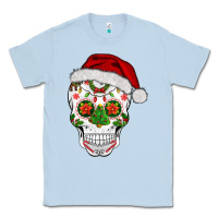 Dusty Blue sugar skull  christmas Classic Tee - BarkalooDesign