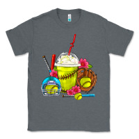 Charcoal Heather Softball Frappe Coffee Classic Tee - FaDigitalArtStudio