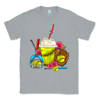 Heather Grey Softball Frappe Coffee Classic Tee - FaDigitalArtStudio