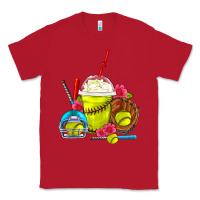 Red Softball Frappe Coffee Classic Tee - FaDigitalArtStudio