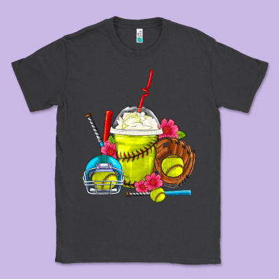 Softball Frappe Coffee Classic Tee Designed By Fadigitalartstudio