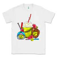 White Softball Frappe Coffee Classic Tee - FaDigitalArtStudio