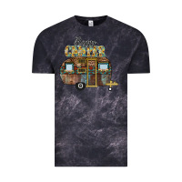 Cloud Black Happy Camper Vintage Tee - CowhideDigitalArt