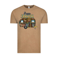 Vintage Coffee Happy Camper Vintage Tee - CowhideDigitalArt