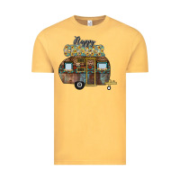 Vintage Mustard Happy Camper Vintage Tee - CowhideDigitalArt