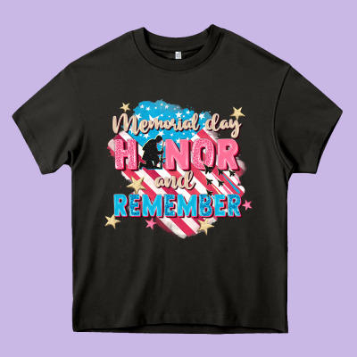 Memorial Day Honor And Remember Heavy Core Tee Designed By Fadigitalartstudio