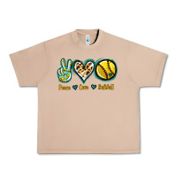 Burro Peace Love Softball Urban Heavy Tee - Jasminsmagicworld