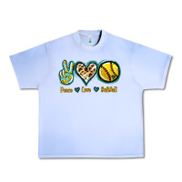 Grape Ice Peace Love Softball Urban Heavy Tee - Jasminsmagicworld