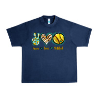 Navy Peace Love Softball Urban Heavy Tee - Jasminsmagicworld