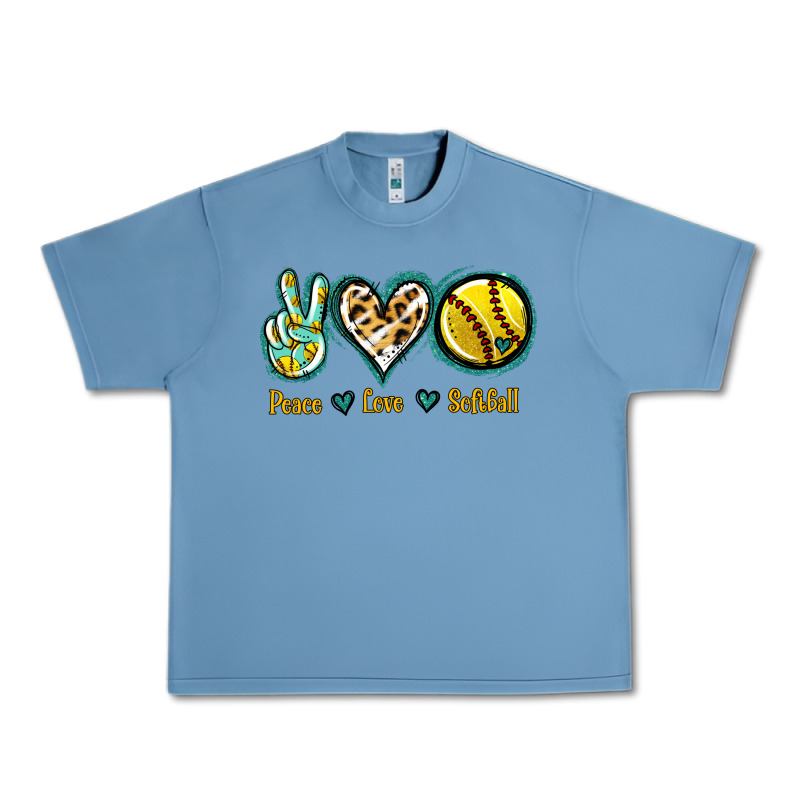 Peace Love Softball Urban Heavy Tee by Jasminsmagicworld | Teevron
