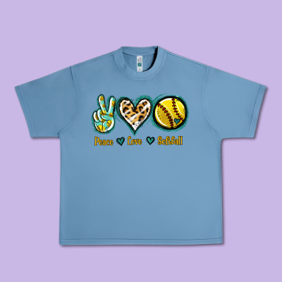 Peace Love Softball Urban Heavy Tee Designed By Jasminsmagicworld