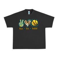 Pigment Black Peace Love Softball Urban Heavy Tee - Jasminsmagicworld