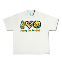 Pistachio Peace Love Softball Urban Heavy Tee - Jasminsmagicworld