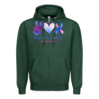 Sports Green Peace Love Cure Thyroid Cancer Zipper Hoodie - Jasminsmagicworld