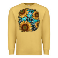 Antique Gold sunflower cowhide and turquoise patches Premium Sweatshirt - RanaPortraitStore