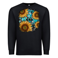 Black sunflower cowhide and turquoise patches Premium Sweatshirt - RanaPortraitStore