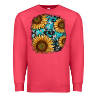 Cardinal sunflower cowhide and turquoise patches Premium Sweatshirt - RanaPortraitStore