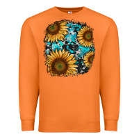 Carrot sunflower cowhide and turquoise patches Premium Sweatshirt - RanaPortraitStore