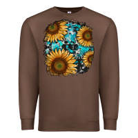 Chestnut sunflower cowhide and turquoise patches Premium Sweatshirt - RanaPortraitStore