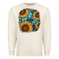 Sandshell sunflower cowhide and turquoise patches Premium Sweatshirt - RanaPortraitStore