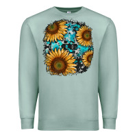 Seafoam sunflower cowhide and turquoise patches Premium Sweatshirt - RanaPortraitStore