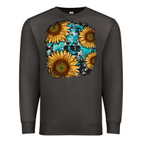 Smoke sunflower cowhide and turquoise patches Premium Sweatshirt - RanaPortraitStore