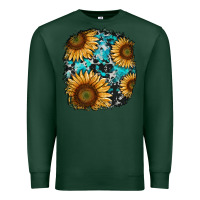 Sports Green sunflower cowhide and turquoise patches Premium Sweatshirt - RanaPortraitStore