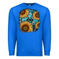 True Royal sunflower cowhide and turquoise patches Premium Sweatshirt - RanaPortraitStore