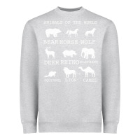 Heather Grey Animals Of The World Heavyweight Sweatshirt - Bettercallsaul