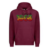 Burgundy celebrate juneteenth1865 Premium Hoodie - BarkalooDesign