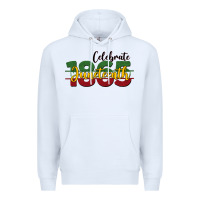 White celebrate juneteenth1865 Premium Hoodie - BarkalooDesign