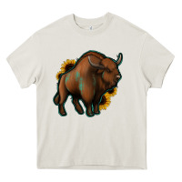Cream Western  Bison Heavy Core Tee - Jasminsmagicworld