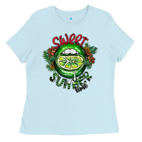 Baby Blue summer time Ladies Tee - CowhideDigitalArt