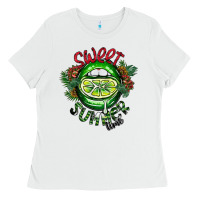 White summer time Ladies Tee - CowhideDigitalArt