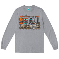 Heather Grey minding my own small business Long Sleeve Tee - RacoonDesign
