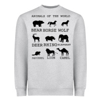 Heather Grey Anımals Of The World Heavyweight Sweatshirt - Bettercallsaul
