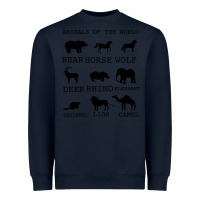 Navy Anımals Of The World Heavyweight Sweatshirt - Bettercallsaul