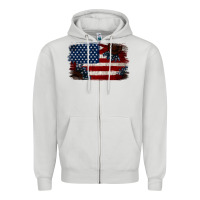 Dove Grey Distressed Sunflower American Flag Zipper Hoodie - Jasminsmagicworld
