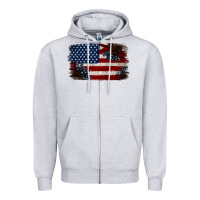 Distressed Sunflower American Flag Zipper Hoodie | Teevron