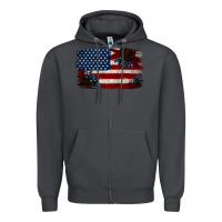 Smoke Distressed Sunflower American Flag Zipper Hoodie - Jasminsmagicworld