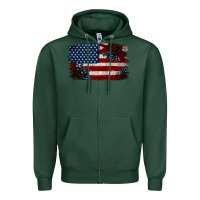 Sports Green Distressed Sunflower American Flag Zipper Hoodie - Jasminsmagicworld
