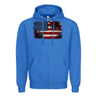 True Royal Distressed Sunflower American Flag Zipper Hoodie - Jasminsmagicworld