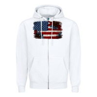 White Distressed Sunflower American Flag Zipper Hoodie - Jasminsmagicworld