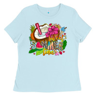 Baby Blue summer time Ladies Tee - CowhideDigitalArt