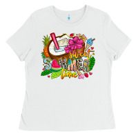 White summer time Ladies Tee - CowhideDigitalArt